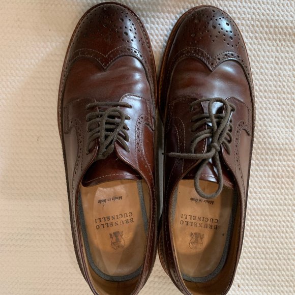 BRUNELLO CUCINELLI: brogue shoes for men - Brown